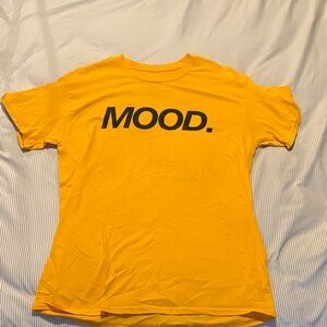 Yellow Graphic T-Shirt with 'MOOD.' Print